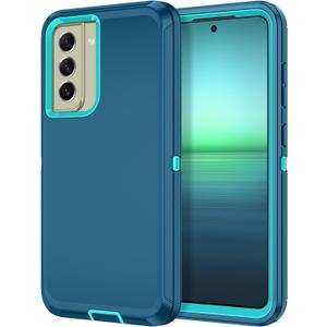I-HONVA for Samsung Galaxy S21 FE 5G Case Shockproof Dust/Drop Proof 3-Layer Full Body Protection [Without Screen Protector] Rugged Heavy Duty Cover Case for Galaxy S21 FE 6.4",Turquoise