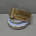 bUCLA 180PCS Blue Plastic Plates - Disposable Light Blue with Gold Rim - Include 30 Each (Dinner & Salad) Plates, 30 Knives, 30 Forks, 30 Spoons, 30 Cups for Party, Easter, Birthday & Shower