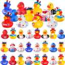SCIONE Patriotic Rubber Ducks - 24 Pcs Independence Day Novelty Funny Squeeze Baby Shower Bathtub Ducks for Fourth of July Party Supplies
