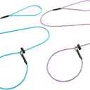 Reflective Slip Lead Leashes Puppy Training Lead  4.3mm Paracord Rope with 12-Core Strength, 1000lb Pull Force Set of 2 for Small & Medium Dogs (Purple & Light Blue, 4 FT)