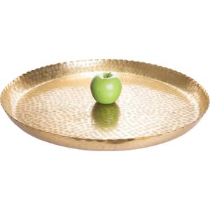 Red Co. 20 Large Round Decorative Antique Gold-Tone Aluminum Display and Serving Centerpiece Tray