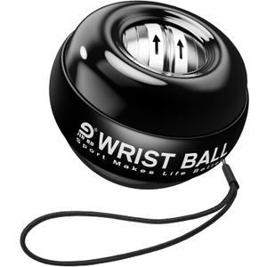 Wrist Trainer Ball Auto-Start Gyroscopic Forearm Exerciser Gyro Ball for Strengthen Arms, Fingers, Bones and Muscles (Black Diamond No Light)