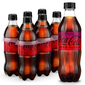 Coca-Cola Zero Sugar Cherry Diet Soda Soft Drink, 16.9 fl oz, 18 Pack, EXP 09/01/2025