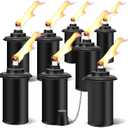 8 Pack Torch Replacement Canisters, 16oz Bamboo Lantern Refillable Torches, Decorative Citronella Torch Canister for Yard, Patio, Deck, Garden Decor, Party