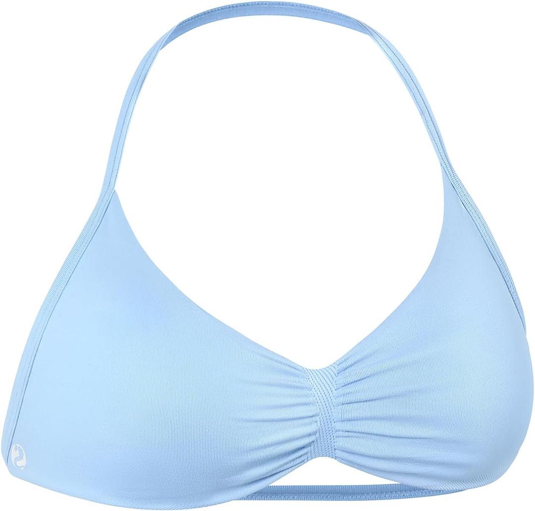 AUROLA Influence Strappy Bra Sports Bras for Women, Backless Padded Impact Strappy Bra Workout Gym Yoga with Removable Cups (X-Small, Sky Light)