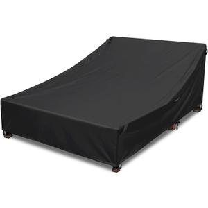 Double Chaise Lounge Cover Outdoor Waterproof Lounge Chair Covers 600D Weather-Resistant Fabric Patio Chaise Cover for Pool Lounge Chairs, Lawn Sunbed Daybed Furniture 82x57x32 Inch