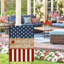 6 x Baccessor Patriotic 4th of July Garden Flag 12.5 x 18 Inch Double Sided Burlap One Nation Under God Memorial Day Independence Day Small Yard Flag Holiday Seasonal Farmhouse Outdoor Outside Decoration