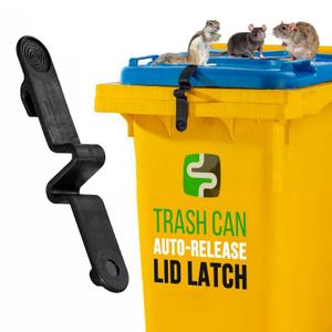 Push Clip Trash Can Locks, Easy to Install, Durable Trash Can Lock for Cart Lid Security, 28-96 Gallon Garbage Can Lock for Outdoor, Auto Release Mechanism, Wind-Resistant - 1PC Strap