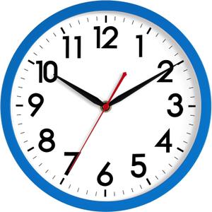 AKCISOT Wall Clock 10 Inch Silent Non-Ticking Modern Clocks Battery Operated - Analog Classic for Office, Home, Bathroom, Kitchen, Bedroom, School, Living Room(Blue)