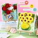 2 Sets DIY Vase Mosaic Painting Kit Mosaics Arts Craft Set with Vase Flower Accessories Handmade Art Painting Kit for Adults Handcraft Course Creativity Artwork Gift Home Room Decor