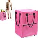 WORKPRO Reusable Grocery Bag on Wheels, Heavy Duty Rolling Shopping Tote with Handle