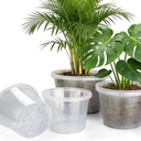WTXHOP 5 Pack 12 Inch Large Clear Nursery Pots with Drainage Hole, Plastic Plant Pots for Seedlings Flowers Vegetable, Indoor Outdoor Gardening, Used as Liners Inside Decorative Pots (12 Inch)