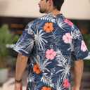APTRO Men's Hawaiian Shirt Short Sleeve Summer Beach Tropical Button Down Shirt (Black, XXL)