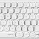 Rapoo 9050S Multi-Device Keyboard and Mouse Combo, 2.4GHz/Bluetooth 5.0/4.0 Wireless Keyboard & Mouse Set for Windows/Mac/Linux/Chrome, Support 4 Devices, Rechargeable, Silent Click, White