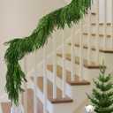 6 Ft Christmas Norfolk Pine Garland, Dense Norfolk Pine Realistic Touch Garland, Artificial Pine Greenery Garlands for Christmas Holiday Mantle Fireplace Table Home Decor (1 Pc)