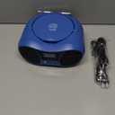 Greadio Boombox CD Player for Home with Bluetooth, Portable CD Player Boom Box with FM Radio, Stereo Sound, AC/Battery Powered, CD/CD-R/RW Compatible, Support AUX/USB/Headphone (Blue)