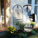 Garden Trellis for Climbing Plants 59" H x 21.6" W Metal Unique Design Decorative Garden Structure Weather-Resistant Trellises Outdoor Decor Flowers Roses Vine Ivy Clematis