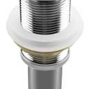 Bathroom Sink Pop Up Drain Assembly Without Overflow Fits 1.57 to 2.36 Inch Sink Openings with 1-1/4 Inch Tailpiece Large Cap Solid Brass Drain Stopper (Polished Chrome)