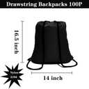 CAIHONG 100 Pack Drawstring Backpack Black Bulk Drawstring Bags Nylon String Backpack Gym Cinch Sack Backpack Sport Bag Draw String Party Bags for Men or Women