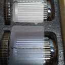 2 Pack Glass Qtip Holder Dispenser Set - Bathroom Organizer for Cotton Swabs, Balls, Pads, Floss Picks - Clear Apothecary Jars for Vanity, Makeup Storage, Bathroom Accessories Decor (Amber)