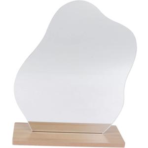Irregular Desktop Makeup Mirror with Stand Aesthetic Silver Vanity Mirror for Women Compact Design with Magnifying Function Ideal for Bedroom and Dressing Table