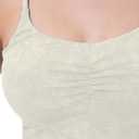 Women's Sweetheart V Neck Tank Top Adjustable Straps Workout Yoga Tops Going Out Basic Casual Crop Cami Shirts (Beige, S)