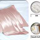 Mulberry Silk Pillow Cases for Hair and Skin King Size Silk Pillowcase with Zipper Soft Breathable Smooth Cooling Satin Silk Pillow Covers for Sleeping (Coral,20"X 36",1Pcs)