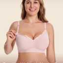 HBselect Nursing Bras for Breastfeeding 3PCS Comfort Jelly Maternity Bras Seamless Wireless Push Up Pregnancy Bralettes (M)
