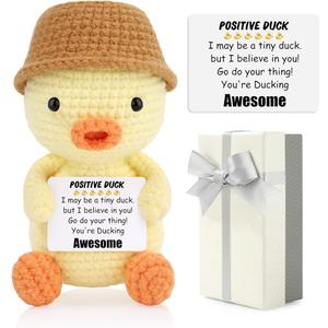 JoycuFF Best Friend Birthday Gifts Friendship,Inspirational Birthday for Women Daughter Granddaughter Teacher Emotional Support Ducks (Yellow)