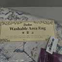 jinchan Kalen Round Rug 6ft Area Rug Washable Vintage Indoor Retro Accent Floor Cover Distressed Floral 6' Round Circle Boho Non Slip Thin Carpet for Living Room Dining Room Bedroom Kitchen Blue