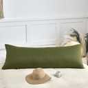 TSUTOMI Soft Waffle Weave Body Pillowcase 20" x 54", No Insert, Breathable & Skin-Friendly Body Pillow Sham, Decorative Waffle Weave Pillow Cover, Green 