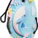 Skimboard with Handles Tow Rope, Wooden Skim Boards Beach Toy for Kids, Towable Kids Board for Shallow Water ，Beach and Lawn Use