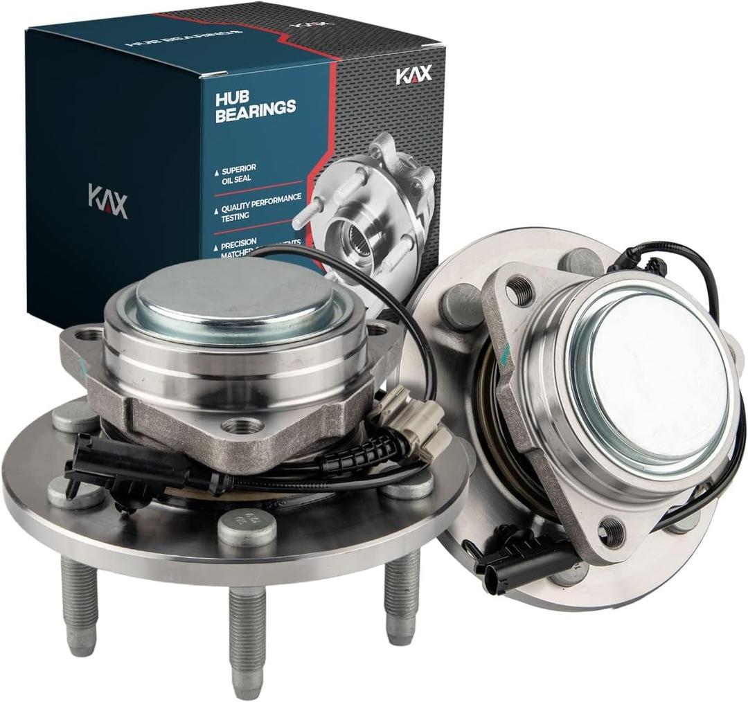 KAX 515097 Pair Front Wheel Bearing and Hub Assembly fit for 2007-2013 Chevy Silverado 1500,for 2007-2014 Chevy Tahoe,for 2007-2013 Sierra 1500,6 Lug w/ABS
