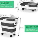 ShineMe Dog Food Storage Container, 30 Lbs Collapsible Food Storage Containers with Rolling Wheel Airtight Locking Lid, Cat Foods Bin with Cup and Scoop, Suitable for Pet Snack, Rice, Flour (Black)