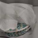 PEMAR 12.6 Mother of Pearl Round Serving Tray with Handles, Decorative Nacred Wooden Ottoman Coffee Table Tray (Teal Floral Pattern)