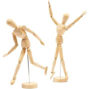 Bright Creations 1Pack Posable Figure Wooden Art Mannequin - 12 Inch Drawing Figure & Wooden Human Model with Base - Posable Wood Drawing Mannequin