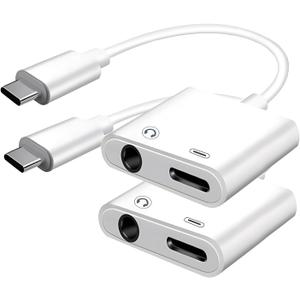 USB C to 3.5mm Jack Adapter with 60W Fast Charging, Type C Headphone Adapter Compatible with iPhone 17 /iPhone 16/15 Pro Max/15 Pro/15 Samsung Galaxy S24/S23/S22/S21 Ultra iPad Pro