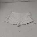 RoseSeek Women's Drawstring Lace Up Frill Drop Waist Shorts Skinny Y2k Summer Mini Shorts S