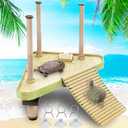 Keedolla Floating Turtle Pier and Basking Platform, Turtle Basking Platform Ramp Tortoise Reptile Floating Docks Climbing Ladder for Crabs, Frogs, Newts, Salamanders - Medium (Medium - 20 gallon or larger fish tank)
