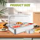 Countertop Ice Food Serving Display Tray with 6 Pan, Portable Salad Bar Buffet Station for Home, Cold Food Buffet Server, Ice Serving Trays for Parties, Pizza Topping Station Cooling Trays for Food