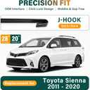 Windshield Wiper Blades Replacement for Toyota Sienna 2011-2020 Original Factory Quality Front Rear Wiper Blade Set - 28" 20" 16" (Set of 3)