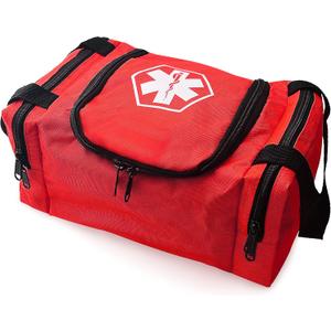ASA TECHMED First Aid Responder EMS Emergency Medical Trauma Bag EMT, Fire Fighter, Police Officer, Paramedics, Nurse, Red