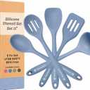 Starpack Stir and Serve Silicone Cooking Utensils Set (5-Piece, 11") - LFGB Non Toxic, 600°F Heat Resistant, BPA-Free - One-Piece Seamless, Dishwasher Safe - for Nonstick Cookware, Light Blue