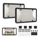 License Plate Cover & Frames, 2 Pack Clear License Plate Protector, ABS Car Front/Rear License Plate Frame with Screws Caps, Fit Any Standard US Plates