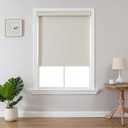 Joydeco 100% Blackout Roller Shades Cordless Blinds for Windows, Free-Stop Shades, UV Protection, Natural Woven Blinds for Home and Office, Light-Proof Aluminum Cover (Beige, 51" W x 75" H)