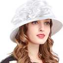 VECRY Womens Church Baptism Wedding Cloche Hat Tea Party Derby Dress Bowler Hats