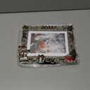 Xmas station 2025 Christmas Snowflake 5x7 Picture Frame Christmas Metal Display Photo Frames with Red Rhinestone High Definition Glass Front Gift Ideas Tabletop Home Decorative (Snowman, Chrome)