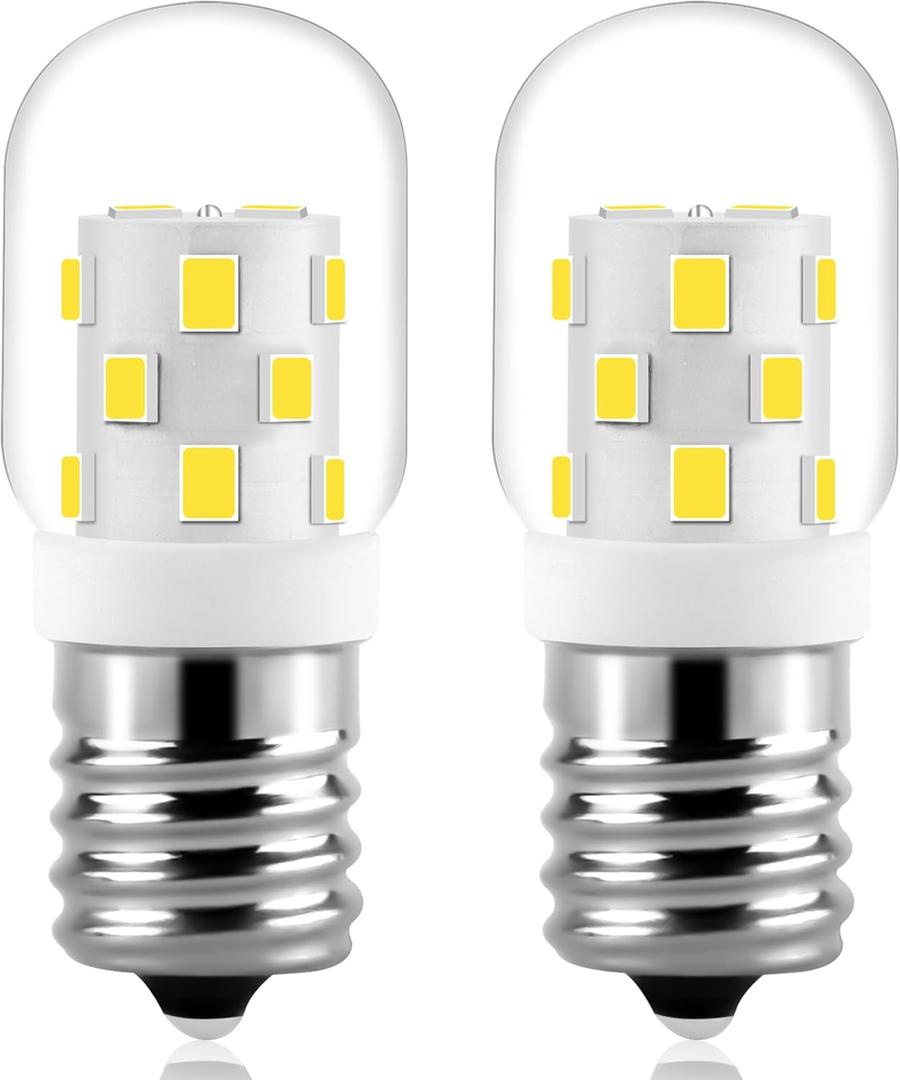AMI PARTS E17 LED Light Bulb 3W 6000K Daylight White, 8206232A 40 Watt Appliance Bulb Incandescent Equivalent,for Microwave Light Bulbs Under Hood Refrigerators Oven (2 Packs Cool White) Non-dimmable