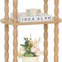 MaxSmeo Narrow Side Table, Small End Table with 3-Tier Open Shelf, Slim Bedside Table Nightstand for Small Spaces, Bedroom, Living Room (Rustic Walnut)