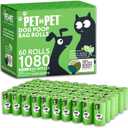 Pet N Pet 1080 Counts Green Poop Bags for Dogs, 41% Plant Based & 59% PE Extra Thick Dog Poop Bags Rolls, 9" x 13", Unscented Pet Waste Bag